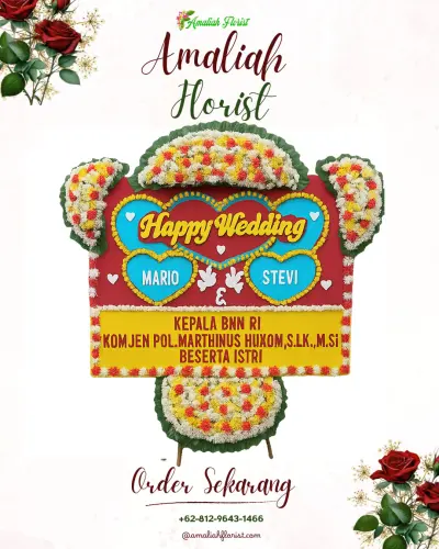 Karangan Papan Bunga Pernikahan di Jelupang
